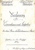 Titelseite der 5-seitigen Rechnung für den Feuerhausbau 1852/1853